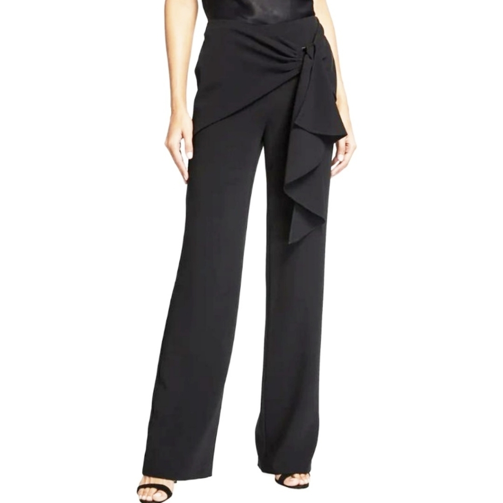 Cinq A Sept Drape Dress Pants Womens 8 Black Dressy Formal Cocktail Party